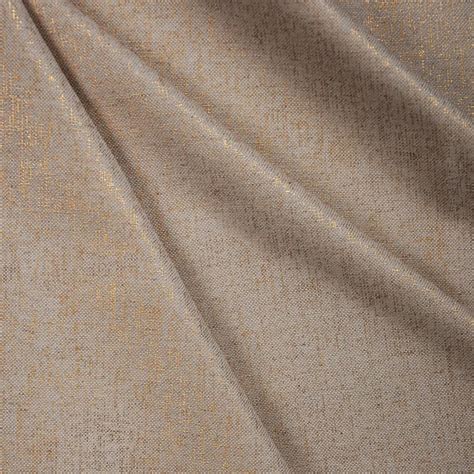 Linen Gold Metallic and Beige Solid Upholstery Fabric 